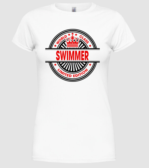 World class ÎNOTĂTOR model alb pe tricou