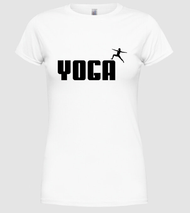 yoga model alb pe tricou