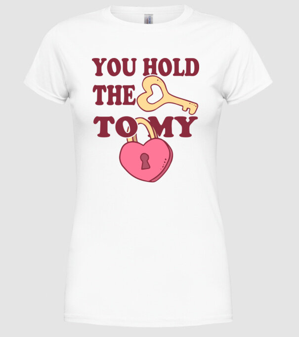 you hold the key to my heart model alb pe tricou