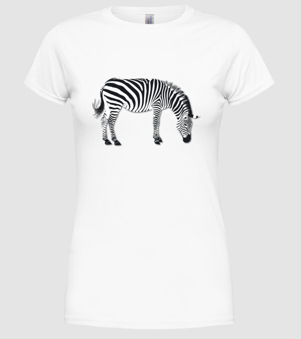 Zebră model alb pe tricou