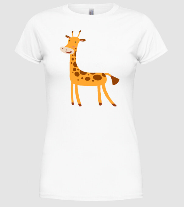 Girafă drăguță model alb pe tricou
