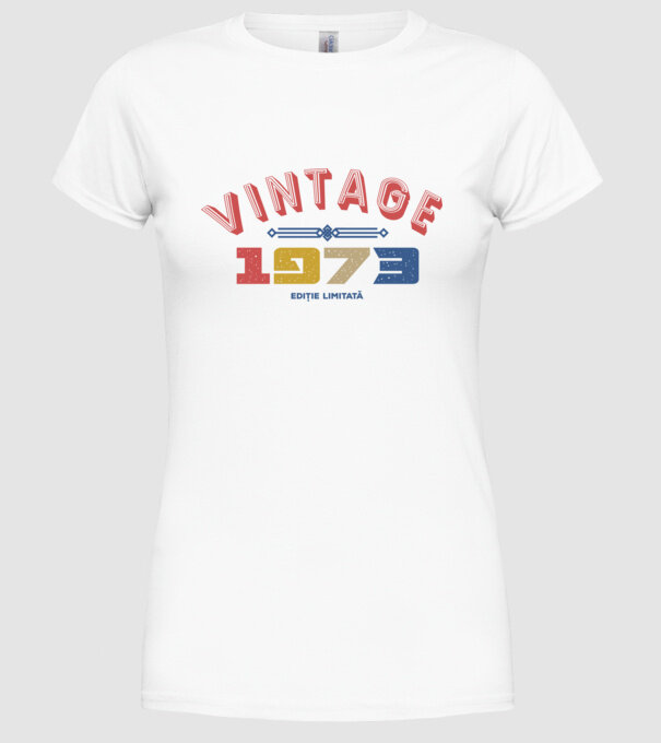 1973 Ediție limitată model alb pe tricou
