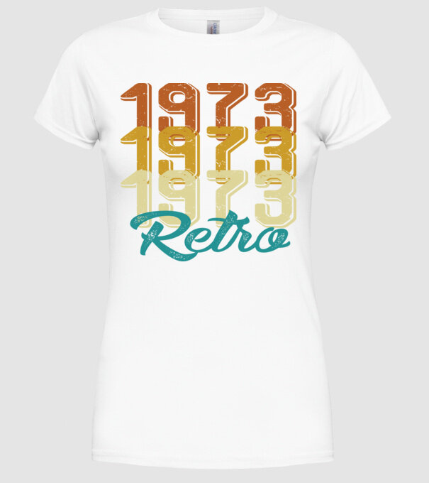 1973 retro model alb pe tricou