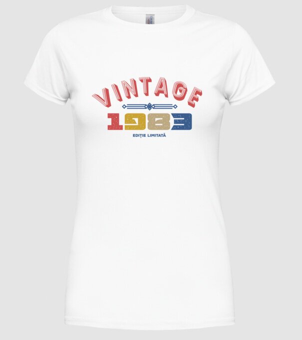 1983 Ediție limitată model alb pe tricou