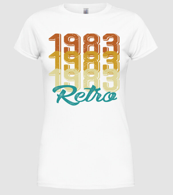 1983 retro model alb pe tricou