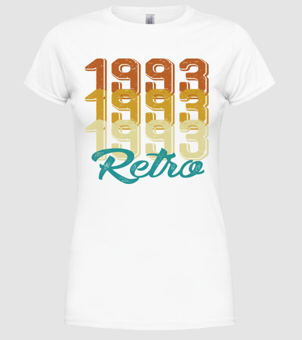 1993 retro model alb pe tricou