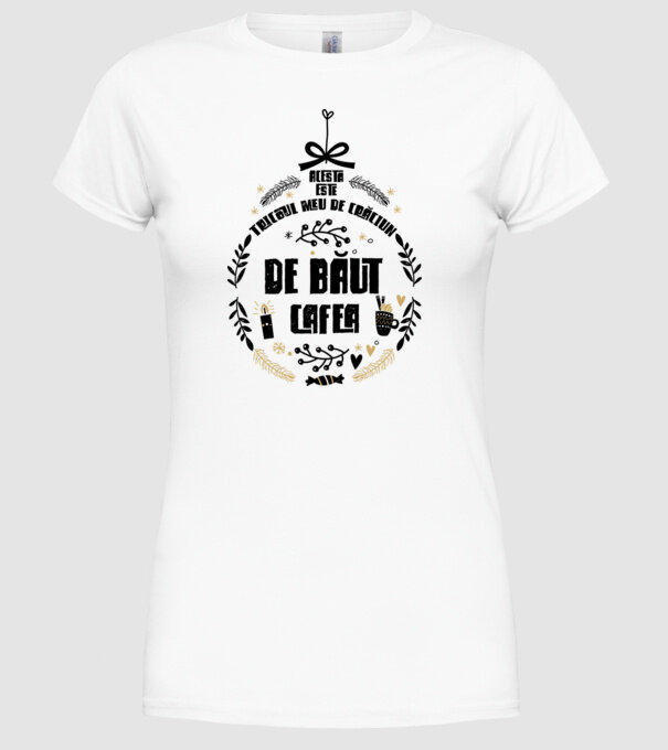 acesta este tricoul meu de Crăciun_de băut cafea model alb pe tricou
