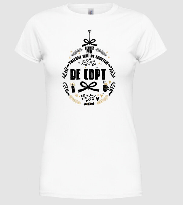 acesta este tricoul meu de Crăciun_de copt model alb pe tricou