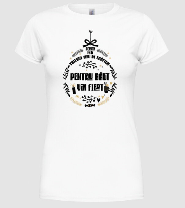 acesta este tricoul meu de Crăciun_pentru băut vin fiert model alb pe tricou