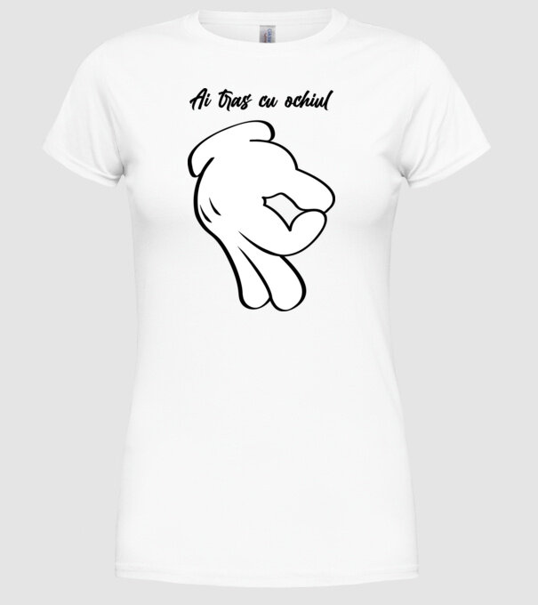 Ai tras cu ochiul model alb pe tricou