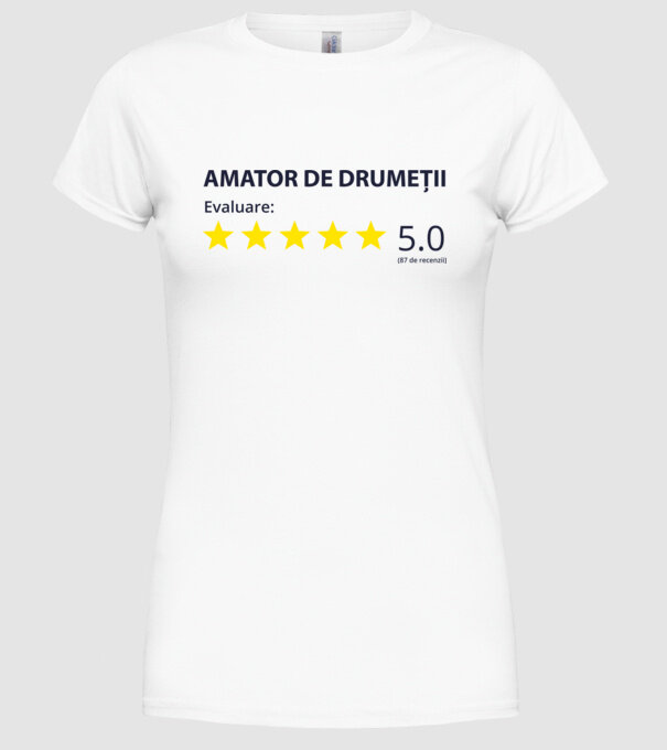 amator de drumeții evaluare model alb pe tricou