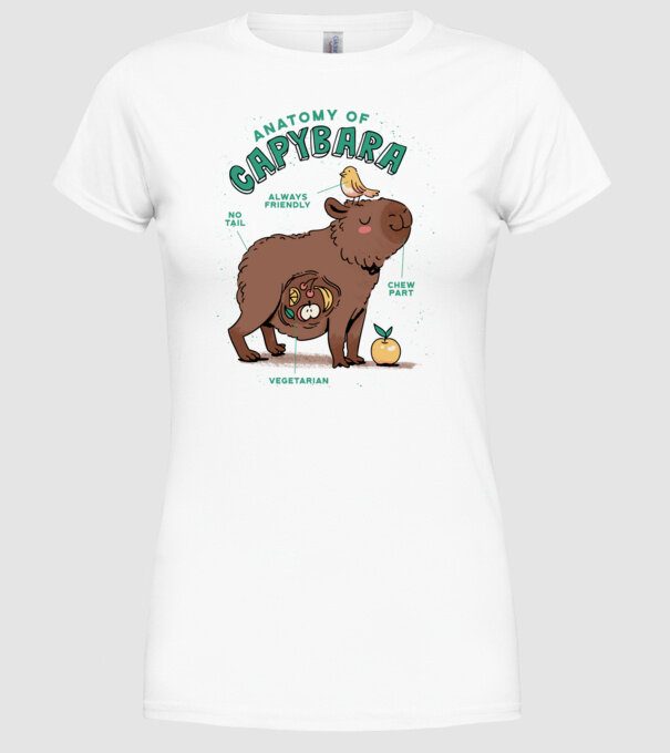 Anatomy of Capybara model alb pe tricou