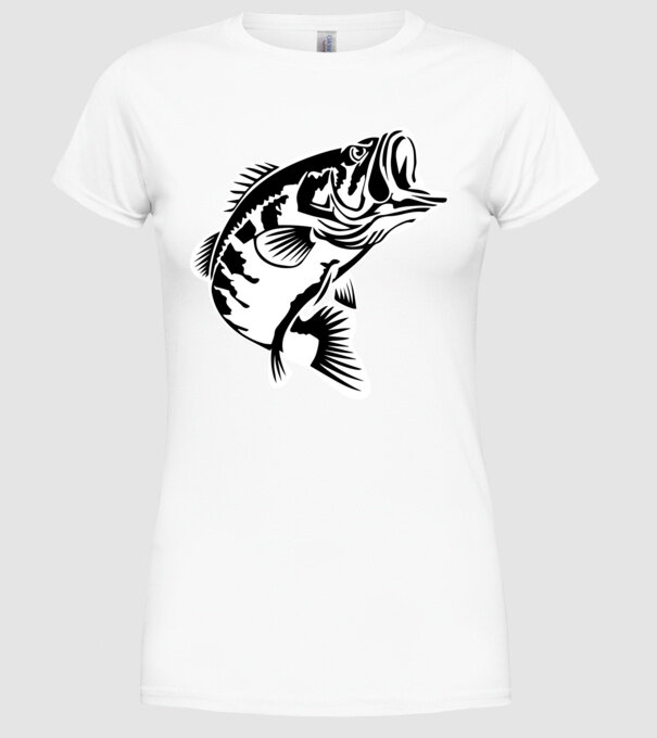 AngryFish model alb pe tricou