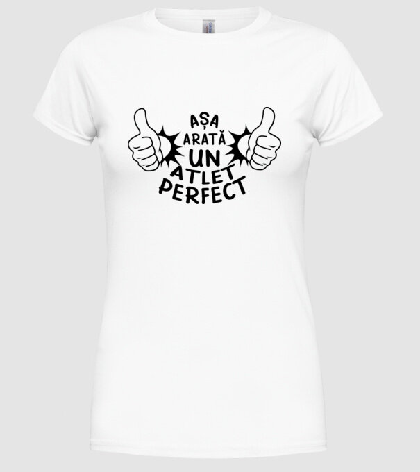 Așa arată un ATLET perfect model alb pe tricou