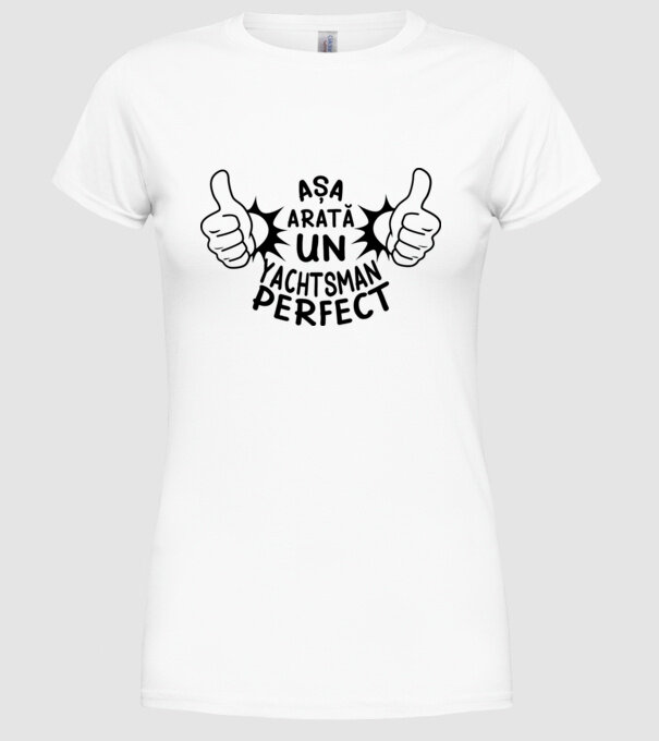 Așa arată un YACHTSMAN perfect model alb pe tricou
