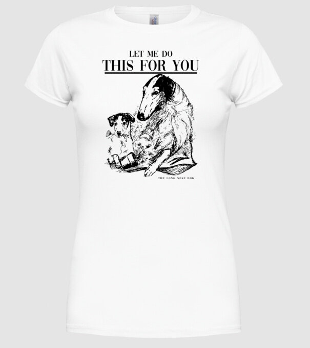 BORZOI Elagant model alb pe tricou