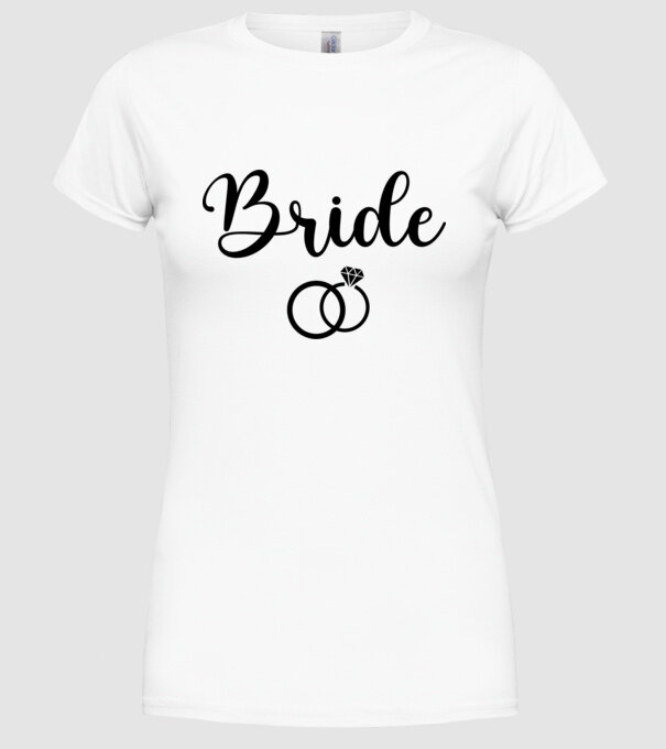 Bride model alb pe tricou