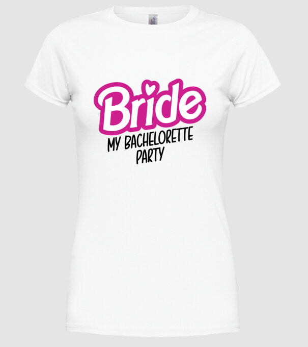 Bride Barbie model alb pe tricou