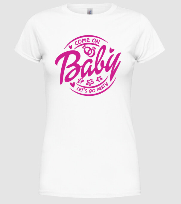 Bride Barbies Baby lets go party model alb pe tricou
