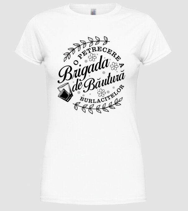 Brigada de băutură model alb pe tricou
