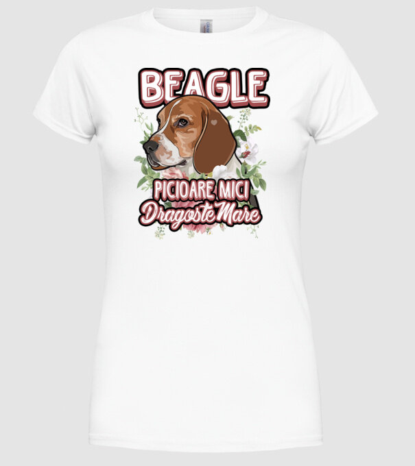 Bulldog francez picioare mici dragoste mare model alb pe tricou