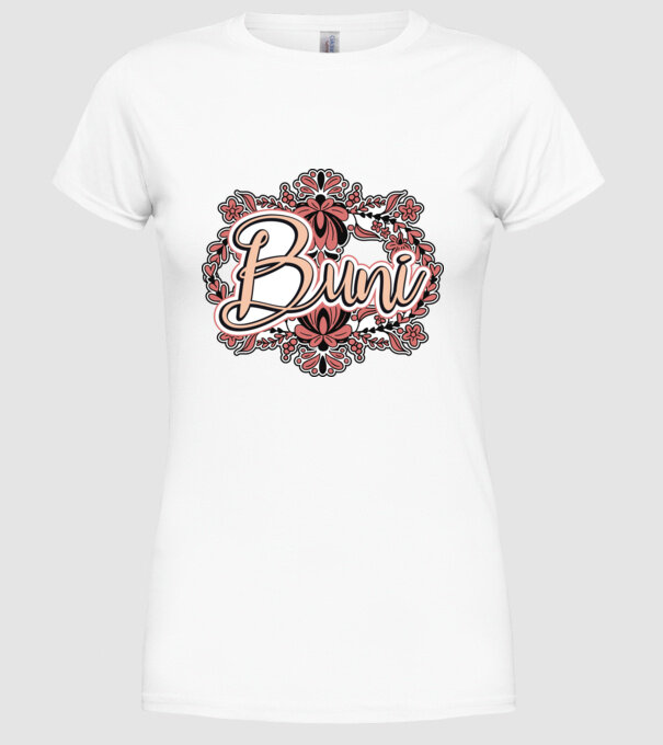 Buni model alb pe tricou