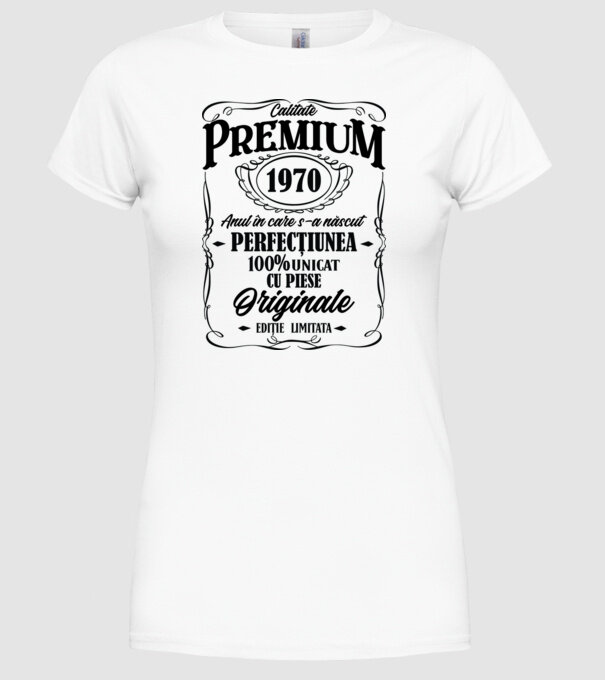 calitate premium -1970 - anul în care s-a născut - perfecțiunea - 100% unicat, cu piese originale, ediție limitată model alb pe tricou