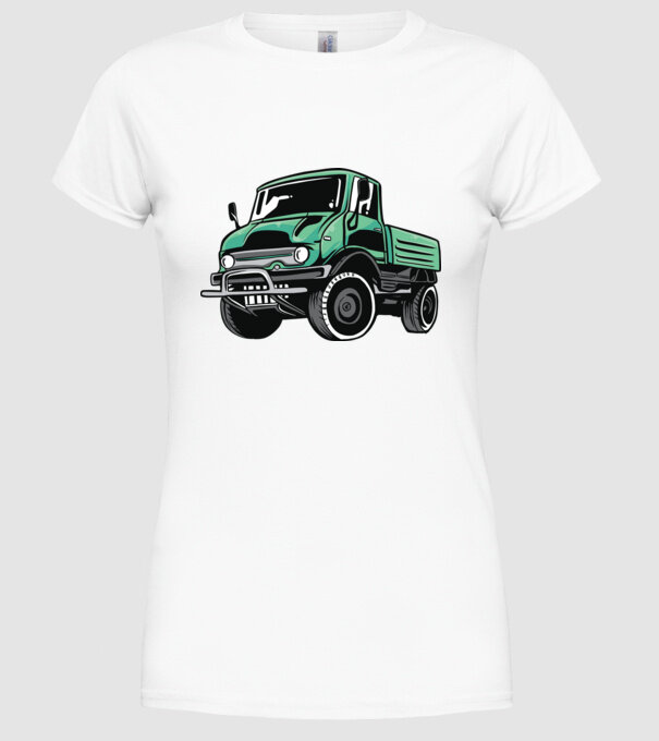 Camioane model alb pe tricou