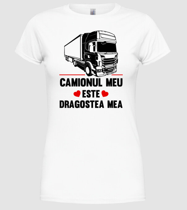 camionul meu este dragostea mea model alb pe tricou