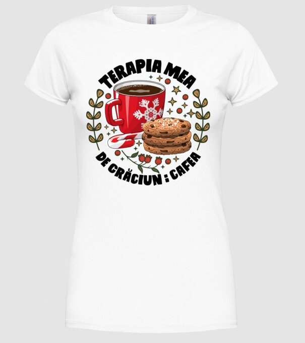Cană de cafea de Crăciun model alb pe tricou