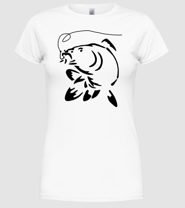 Carp model alb pe tricou
