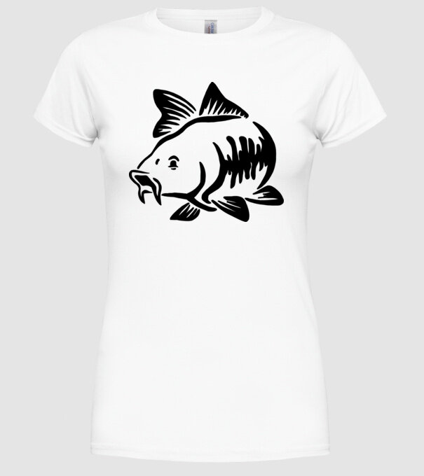 Carp model alb pe tricou