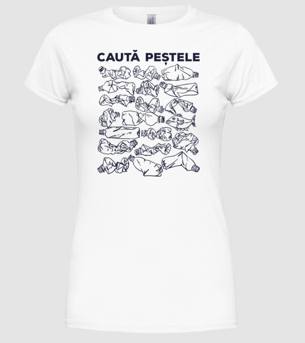 Caută peștele model alb pe tricou