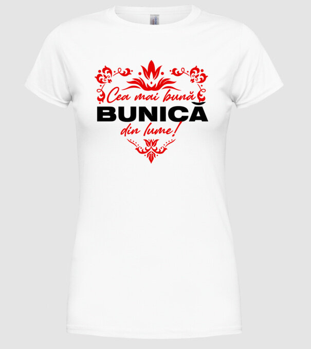 Cea mai bună bunică din lume model alb pe tricou