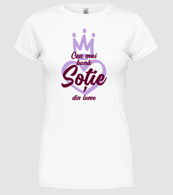 Cea mai bună soție din lume model alb pe tricou