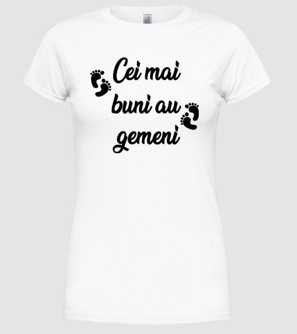 Cei mai buni au gemeni model alb pe tricou