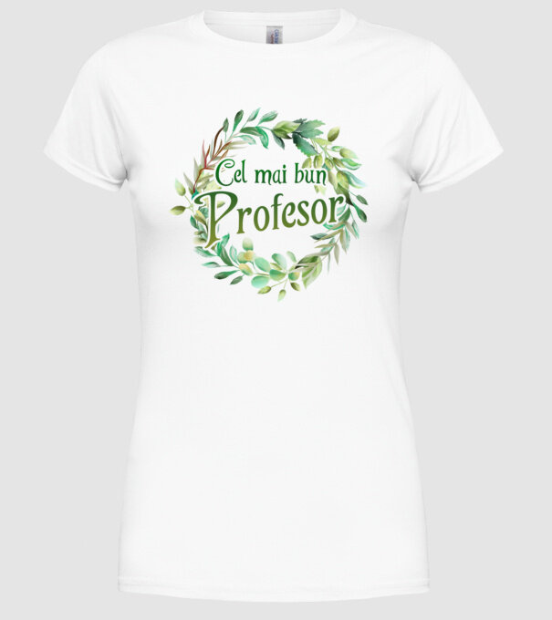 Cel mai bun profesor model alb pe tricou