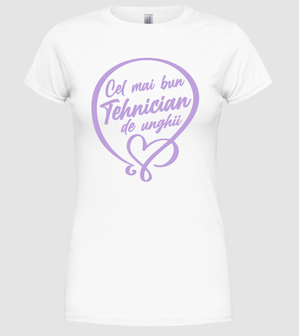 Cel mai bun tehnician de unghii model alb pe tricou