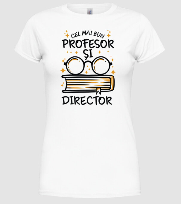 Cel mai profesor director model alb pe tricou