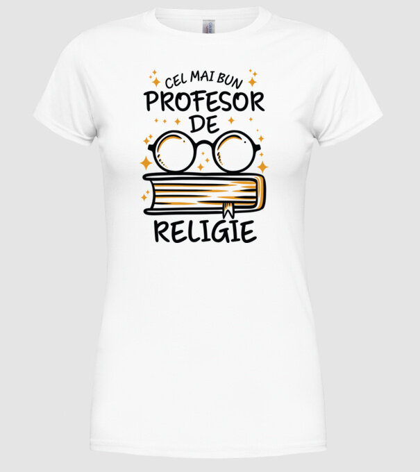 Cel mai profesor religie model alb pe tricou