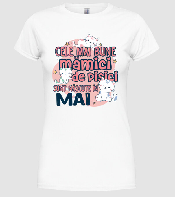 Cele mai bune mămici de pisici Mai model alb pe tricou