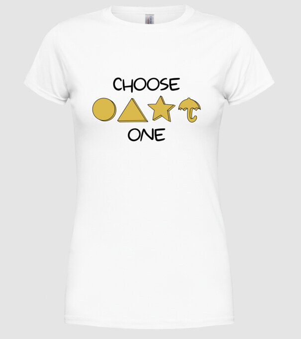 choose one squid game model alb pe tricou
