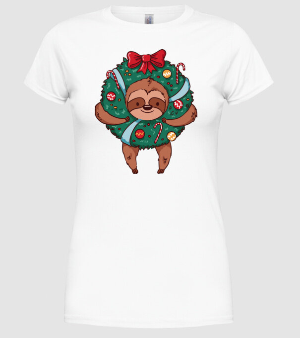 Christmas model alb pe tricou
