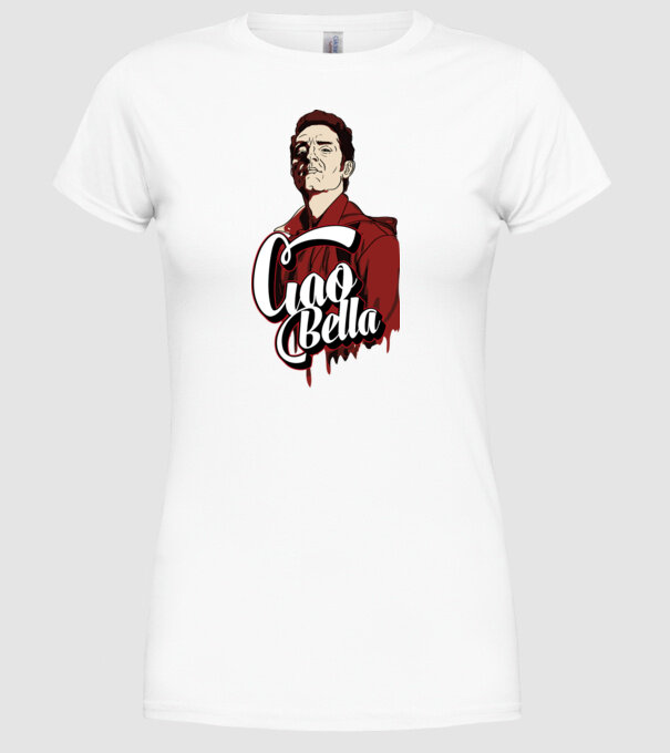 ciao bella berlin model alb pe tricou