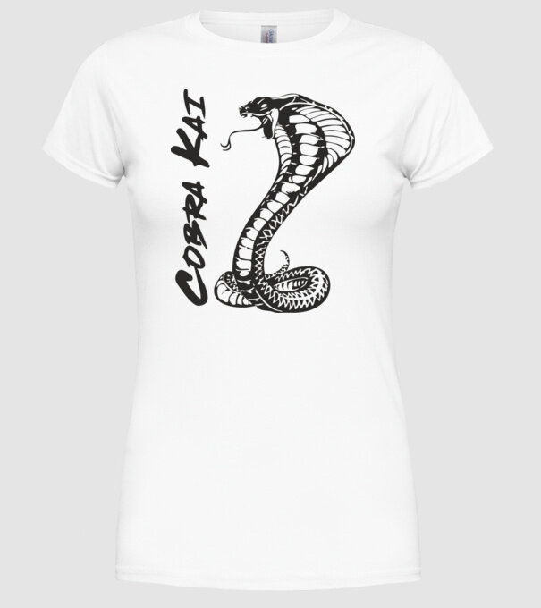 cobra kai black model alb pe tricou
