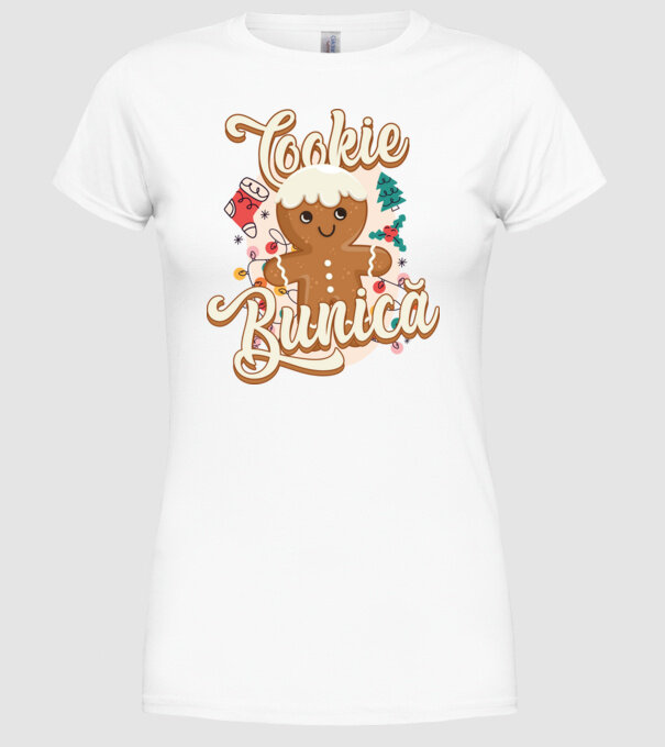 Cookie bunică model alb pe tricou