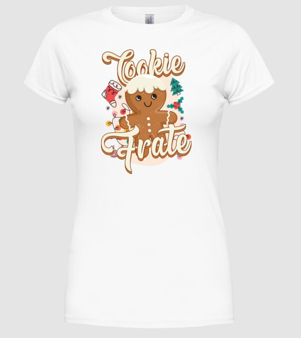 Cookie frate model alb pe tricou