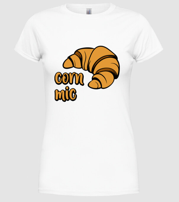 corn mic model alb pe tricou
