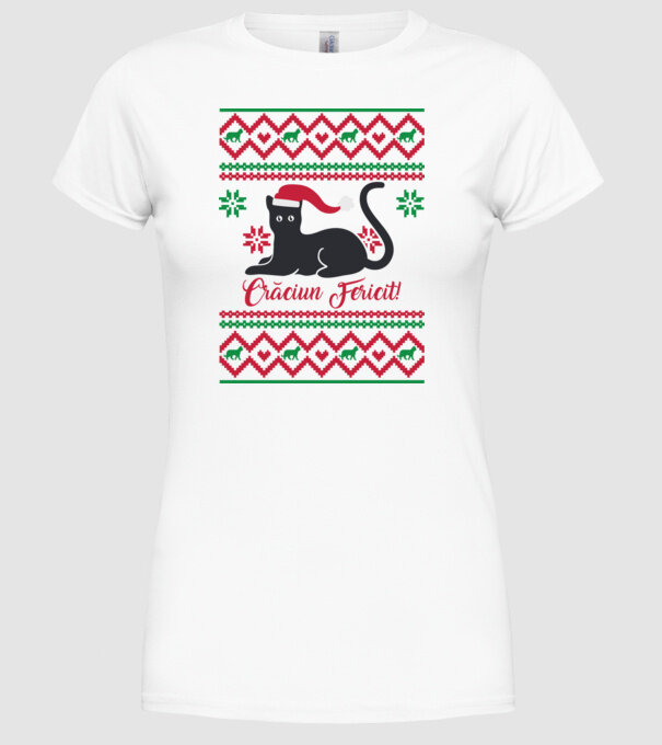 crăciun fericit model alb pe tricou