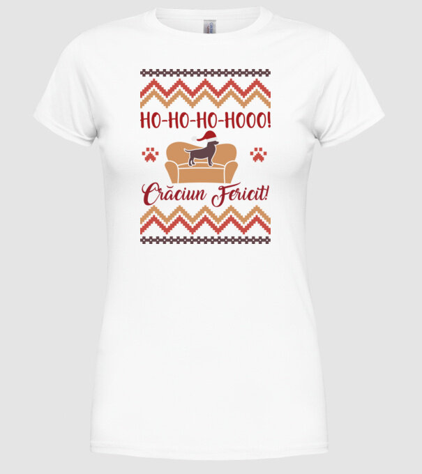 un Crăciun ho-ho-hoo-hoo fericit! model alb pe tricou